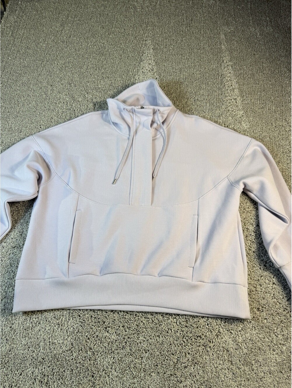 NWT Calla 1/2 Zip Sweatshirt Cropped Large Textured Lavender